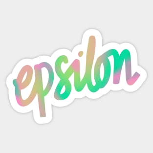 Greek Alphabet: epsilon (pastels) Sticker